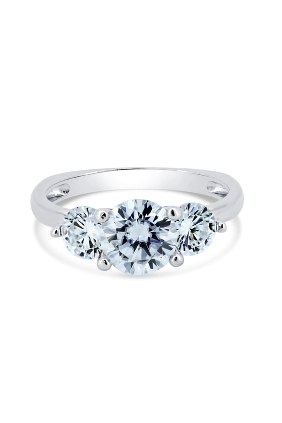 Rhodium Plated 925 Sterling Silver Past Present Future Moissanite Ring Jewelry Female Male Size 9