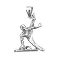 thumbnail image 1 of Rhodium Plated 925 Sterling Silver Pommel Horse Gymnastic Pendant, 1 of 5