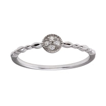 Rhodium Plated 925 Sterling Silver Round Shape Clear CZ Ring Band White Jewelry Female Size 8