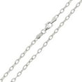 thumbnail image 1 of Rhodium Plated 925 Sterling Silver Wire Oval Loop 080 Chain 3.7mm Made in Italy 30" Jewelry Female, 1 of 5