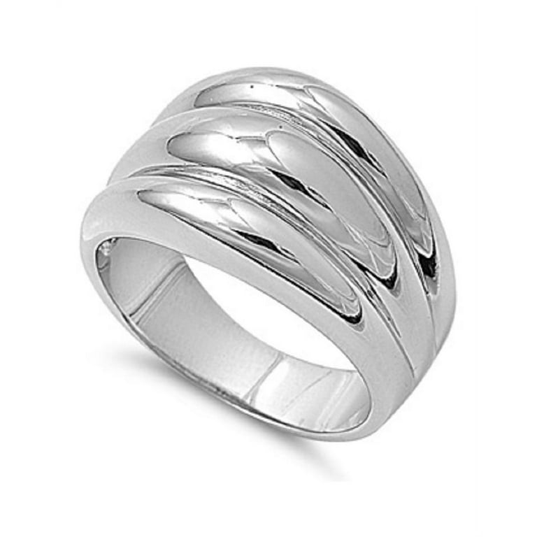Rhodium Plated Brass Embossed Art Ring