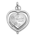 thumbnail image 1 of Rhodium Plated Floral Special Mom Reversible Moveable Love Heart Locket 23.8x20mm Wide Locket Necklace for Women, 1 of 2