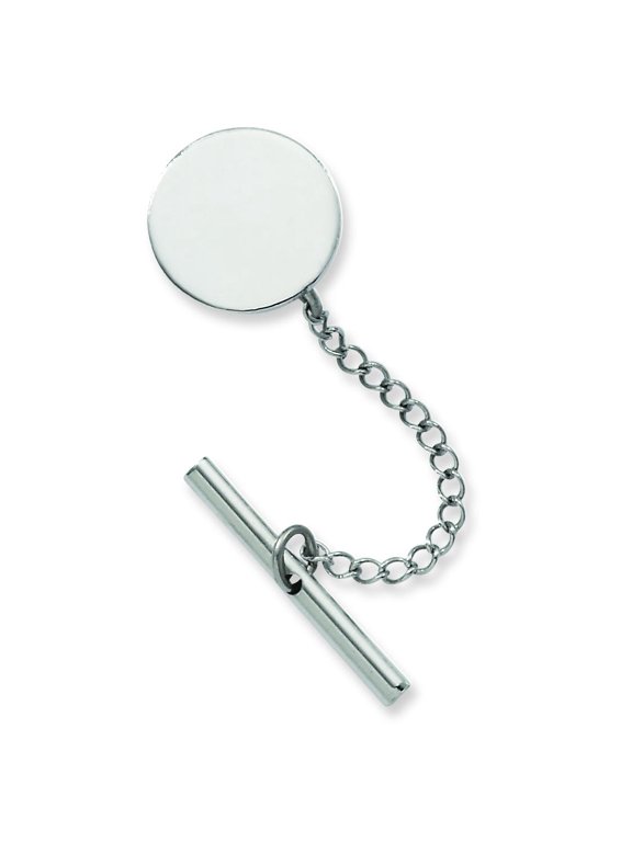 Rhodium Plated Round Tie Tac