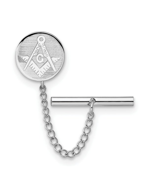 Rhodium Plated Round Tie Tac