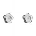 thumbnail image 1 of Rhodium Plated Silver Flower & Freshwater Pearl Bulb Earrings, 1 of 1