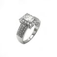 thumbnail image 1 of Rhodium Plated Sterling Silver 925 Clear CZ Bridal Engagement Ring White Jewelry Female Size 7, 1 of 4