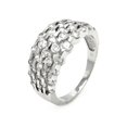 thumbnail image 1 of Rhodium Plated Sterling Silver 925 Clear Round Ring Band White Cubic Zirconia Jewelry Female Size 9, 1 of 4