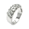 thumbnail image 1 of Rhodium Plated Sterling Silver 925 Clear Round Stripe Ring Band White CZ Jewelry Female Size 6, 1 of 4