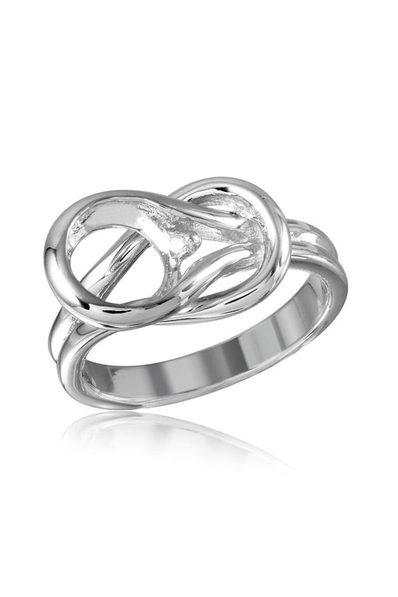 Rhodium Plated Sterling Silver 925 Lock Single Mounting Ring Band Jewelry Female Male Unisex Size 5