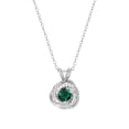 thumbnail image 1 of Rhodium Plated Sterling Silver Created Green Quartz May Birthstone Love Knot Pendant Necklace for Women Gift for Her, 1 of 4