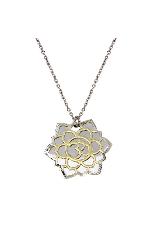 Rhodium Plated Sterling Silver Crown Chakra Necklace