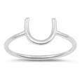 thumbnail image 1 of Rhodium Plated Sterling Silver Horseshoe Design Ring Size 9, 1 of 2