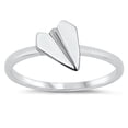 thumbnail image 1 of Rhodium Plated Sterling Silver Paper Plane Design Ring Size 8, 1 of 3
