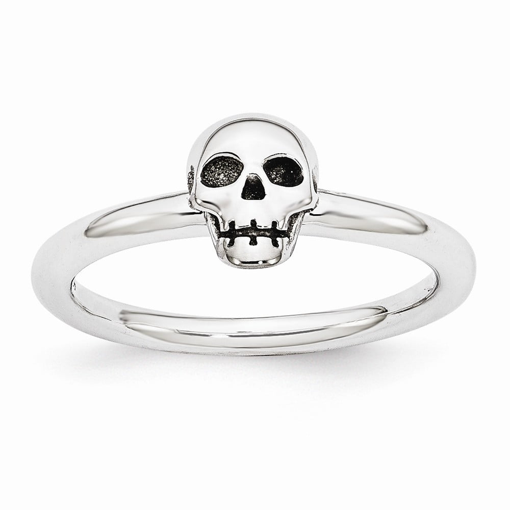 Sterling Silver Stackable Expressions Antiqued Skull Ring Sterling Silver Stackable Expressions Antiqued Skull Ring