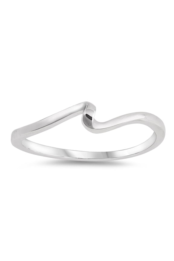 Rhodium Plated Sterling Silver Swirl Band Ring Size 9