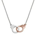 thumbnail image 1 of Rhodium Plated Sterling Silver and Rose Gold-Tone Plated Handcuff Pendant Necklace, 1 of 2
