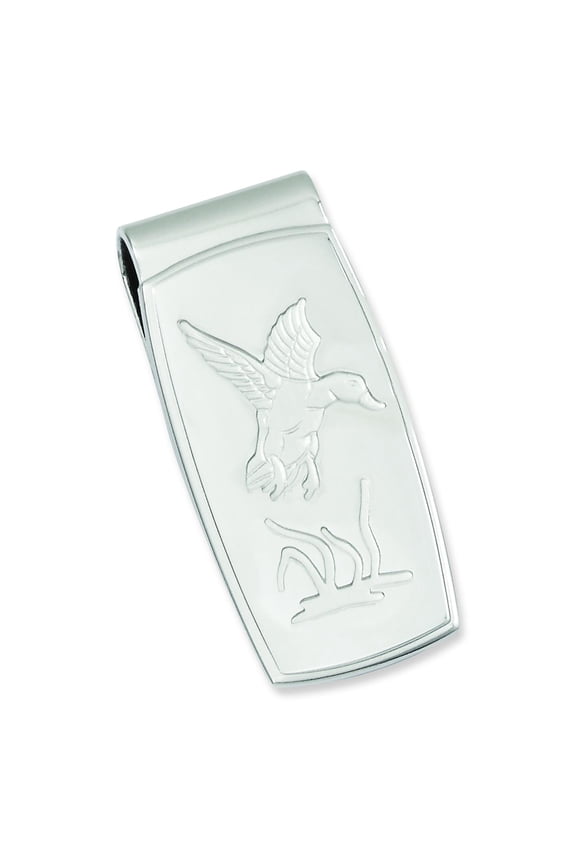 Rhodium Plated Duck Money Clip