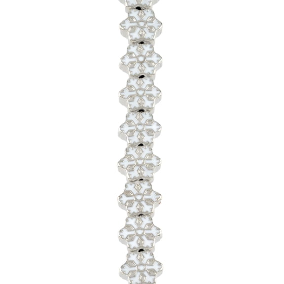 Rhodium & White Snowflake Beads - 12mm by Bead Landing