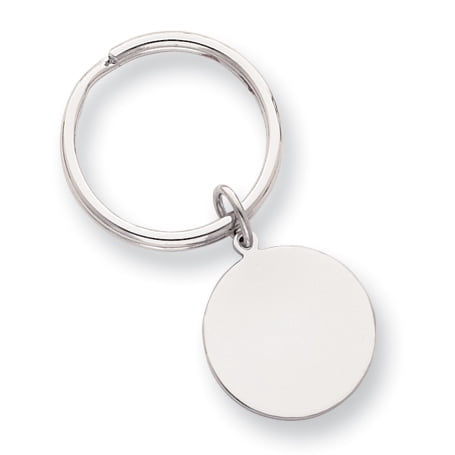 Rhodium-plated Kelly Waters Polished Round Key Ring Q-GL8707