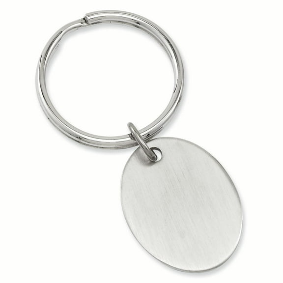 Rhodium-plated Kelly Waters Satin Oval Key Ring Q-GP3784