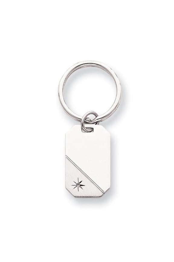 Rhodium-plated Kelly Waters Star Cut .001ct. Diamond Key Ring GL8689