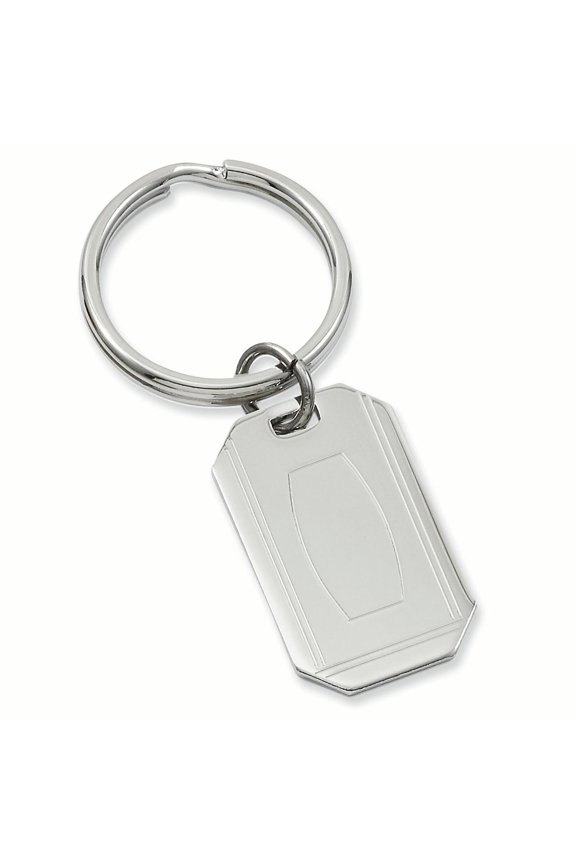 Rhodium-plated Kelly Waters with Engraveable Area Key Ring GP3809