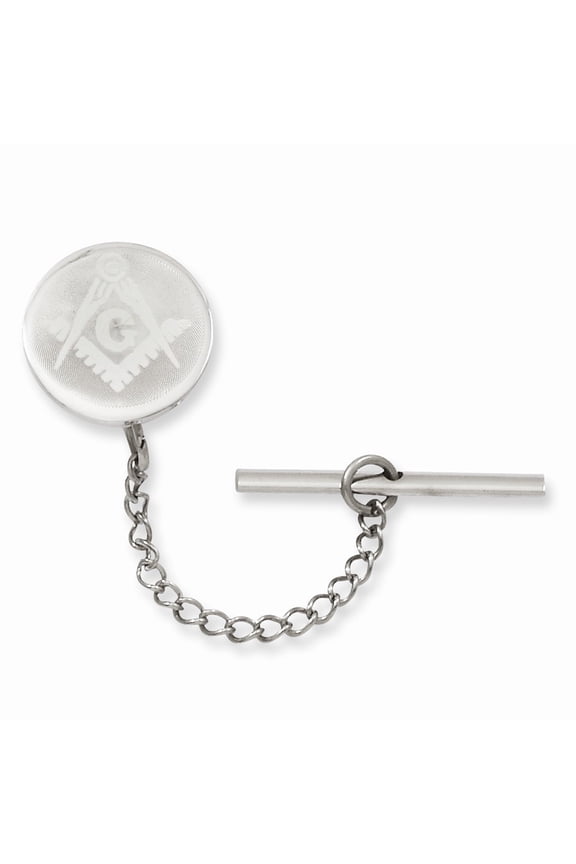 Rhodium-plated Masonic Tie Tack - Measures 13x13mm Wide