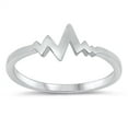 thumbnail image 1 of Rhodium plated Sterling Silver Heartbeat Ring Size 5, 1 of 3