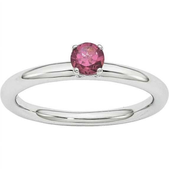 Rhodolite Garnet Sterling Silver Rhodium Ring