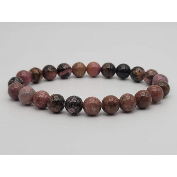 Rhodonite Bracelet Pink Rhodonite Stretch Bracelet | 8mm Rhodonite ball Bead Bracelet | Healing Crystal