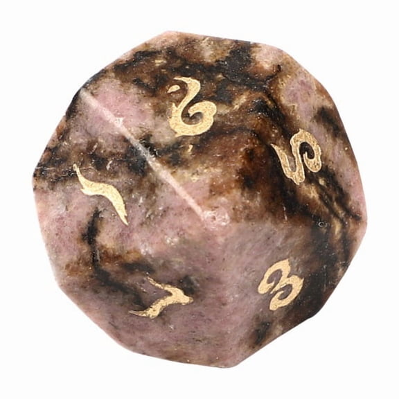 Rhodonite Crystal Dice Hand-Carved Gemstone Dice D4 D6 D8 D10 D12 D20 Percentile or 7PCS Polyhedral Set for DnD & Tabletop RPG