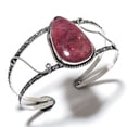 thumbnail image 1 of Natural Rhodonite Handmade 925 Sterling Silver Cuff Bangle Adjustable, 1 of 2