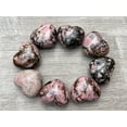 thumbnail image 1 of Rhodonite Gemstone Hearts, Polished Rhodonite Puffy Hearts, Rhodonite Palm Stone, Rhodonite Heart (5 Hearts）, 1 of 9