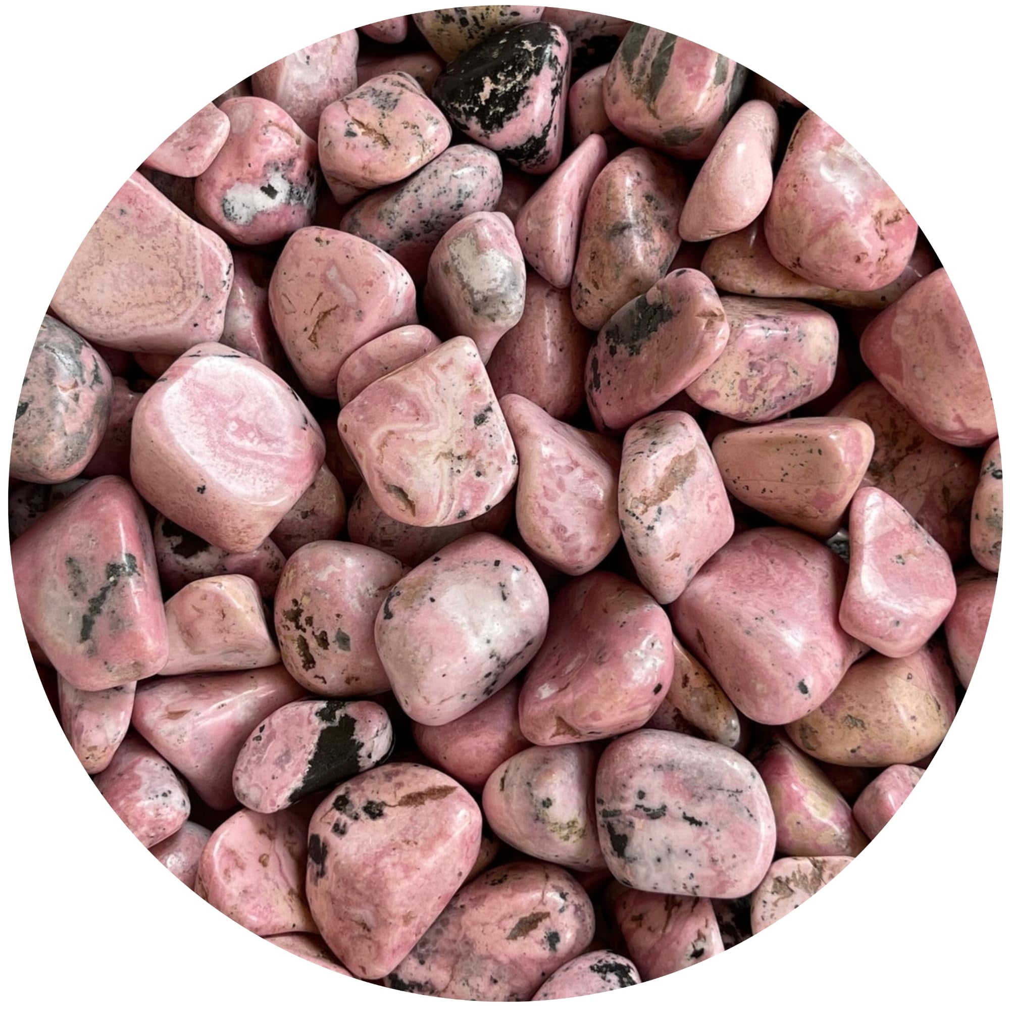 Rhodonite Tumbled Stones, Polished Rhodonite Gemstone, Rhodonite Healing Crystals (Rhodonite, 3 Pound)