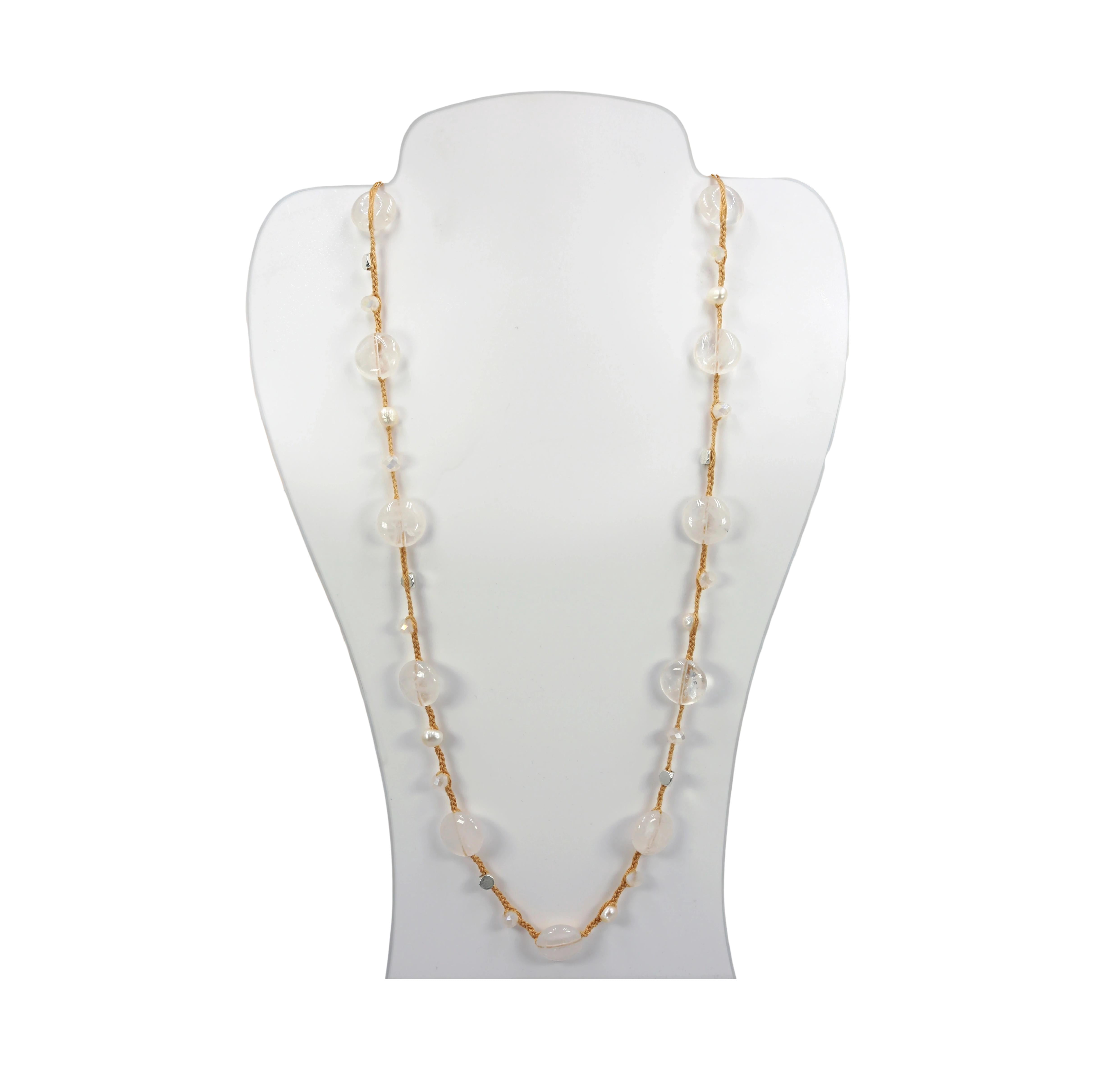 MGR! My Gems Rock Woven Gray Rhodonite and Cultured Pearls Necklace, 1 ...