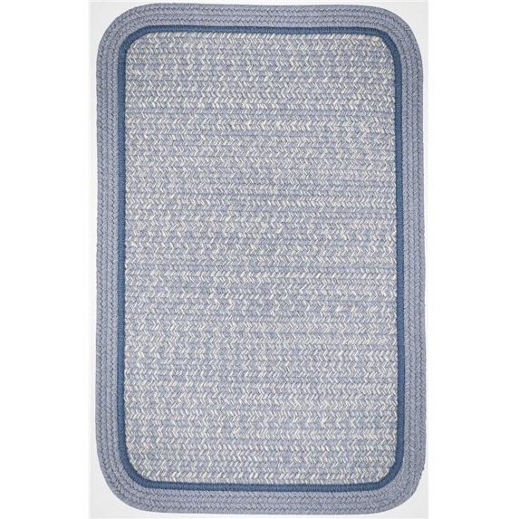 Rhody Rug CC98R048X072S 4 x 6 ft. Casual Comfort Sunrise Blue Banded Braided Rug, Rectangle