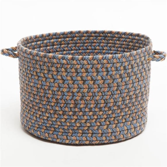 Rhody Rug CD96B014X010 14 x 10 in. Camden Tweed Basket, Denim Blue