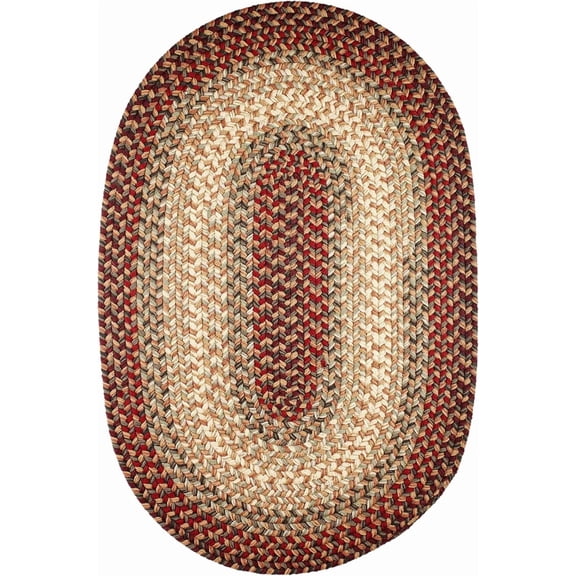 Rhody Rug Easy Living EL73 Spanish Red 4' x 6' Oval - Braided Area Rug, Home Decor, Floor Mat or Bedroom Rug - Easy Care, Ideal for High Traffic Areas in Hallway and Living Room - Made in USA