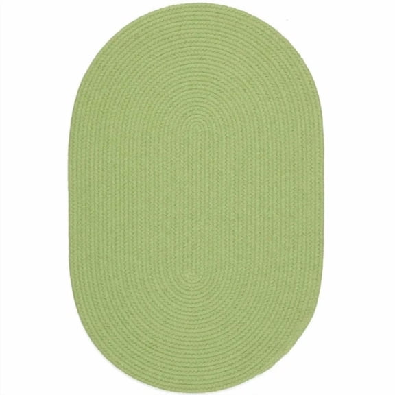 Rhody Rug Happy Feet Indoor/ Outdoor Braided Area Rug Lime 2' x 3' Oval
