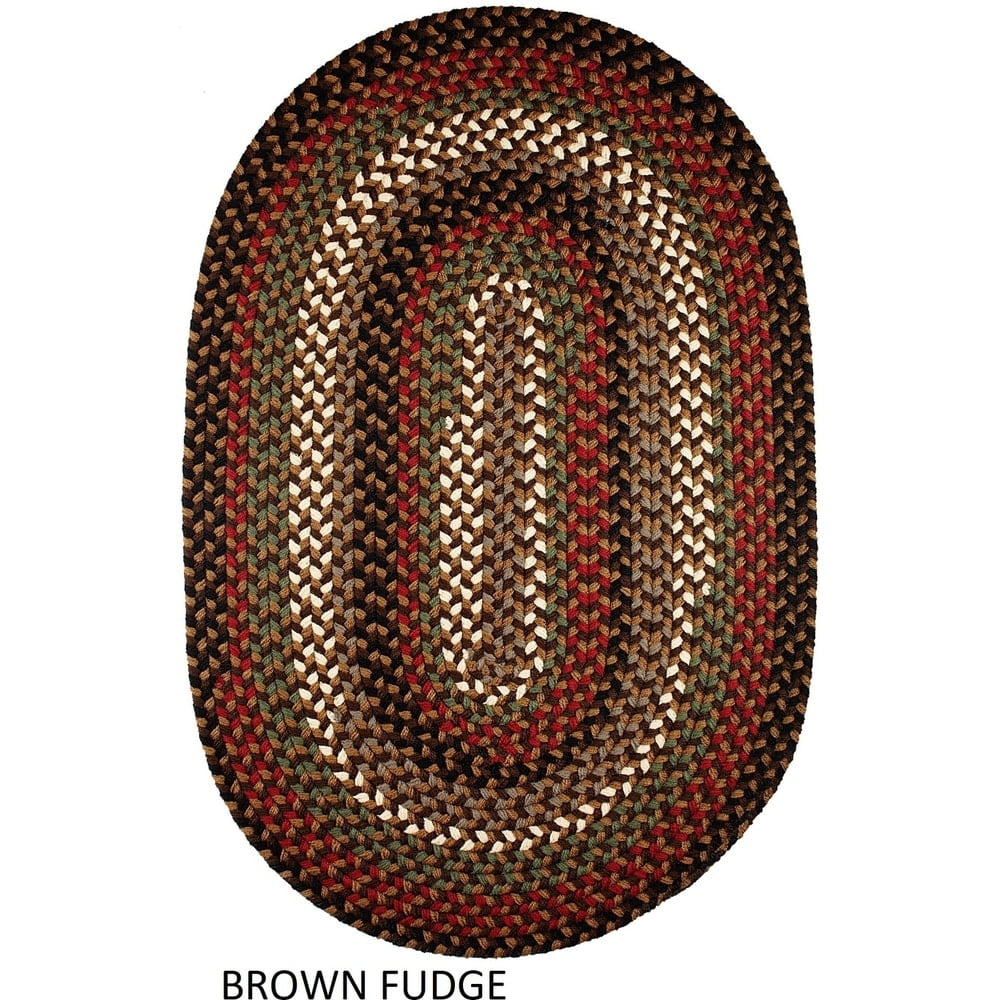 Rhody Rug Jamestown Indoor/Outdoor Braided Area Rug Brown Fudge 8' x 11