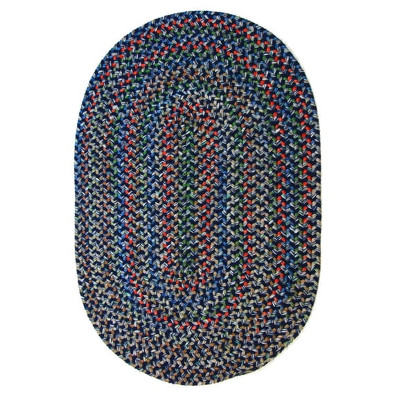 Rhody Rug Katie KA13 Navy 2 x 3 Oval - Braided Area Rug, Home Decor, Floor Mat or Bedroom Rug - Easy Care, Ideal for High Traffic Areas in Hallway and Living Room - Made in USA