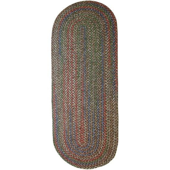 Rhody Rug Katie KA23 Dk Taupe 2 x 6 Oval Runner - Braided Area Rug, Home Decor, Floor Mat or Bedroom Rug - Easy Care, Ideal for High Traffic Areas in Hallway and Living Room - Made in USA