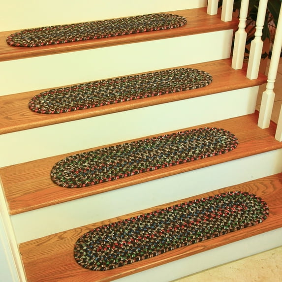 Rhody Rug KA33 Katie Brown 65% Polypropylene 35% Nylon Space-dyed Multi 8" x 28" Stair Tread Set-of-13