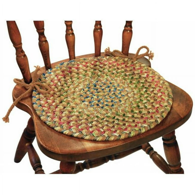 Rhody Rug Katie Braided Chair Pads by Set of 4 Camel