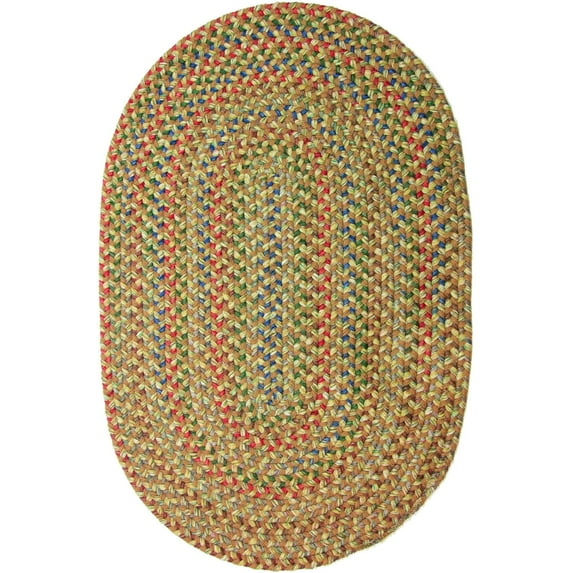 Rhody Rug KA53 Katie Camel 65% Polypropylene 35% Nylon Space-dyed Multi 3' x 5' Oval