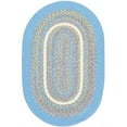 thumbnail image 1 of Rhody Rug KI07R048X072 4 x 6 in. Kids Isle Aqua Blue Banded Oval Rug, 1 of 2
