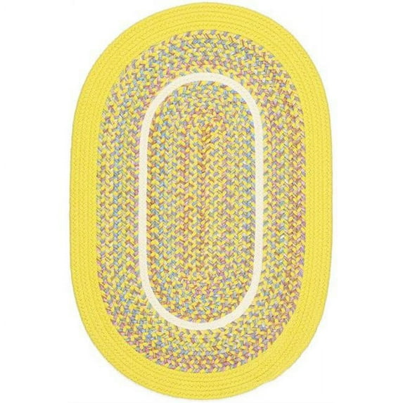 Rhody Rug KI14R060X096 5 x 8 in. Kids Isle Yellow Banded Oval Rug