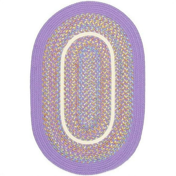 Rhody Rug KI15R048X072 4 x 6 in. Kids Isle Violet Banded Oval Rug