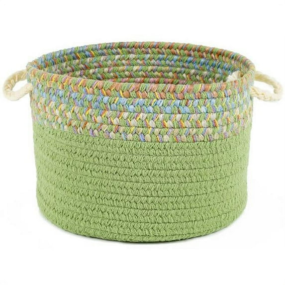 Rhody Rug KI44B018X012 18 x 12 in. Kids Isle Lime Banded Basket