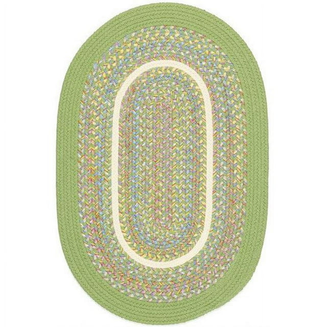 Rhody Rug KI44R024X036 2 x 3 in. Kids Isle Lime Banded Oval Rug